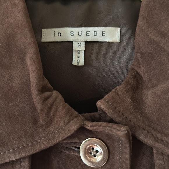 Brown suede jacket with gold buttons ((M) - Picture 2 of 5